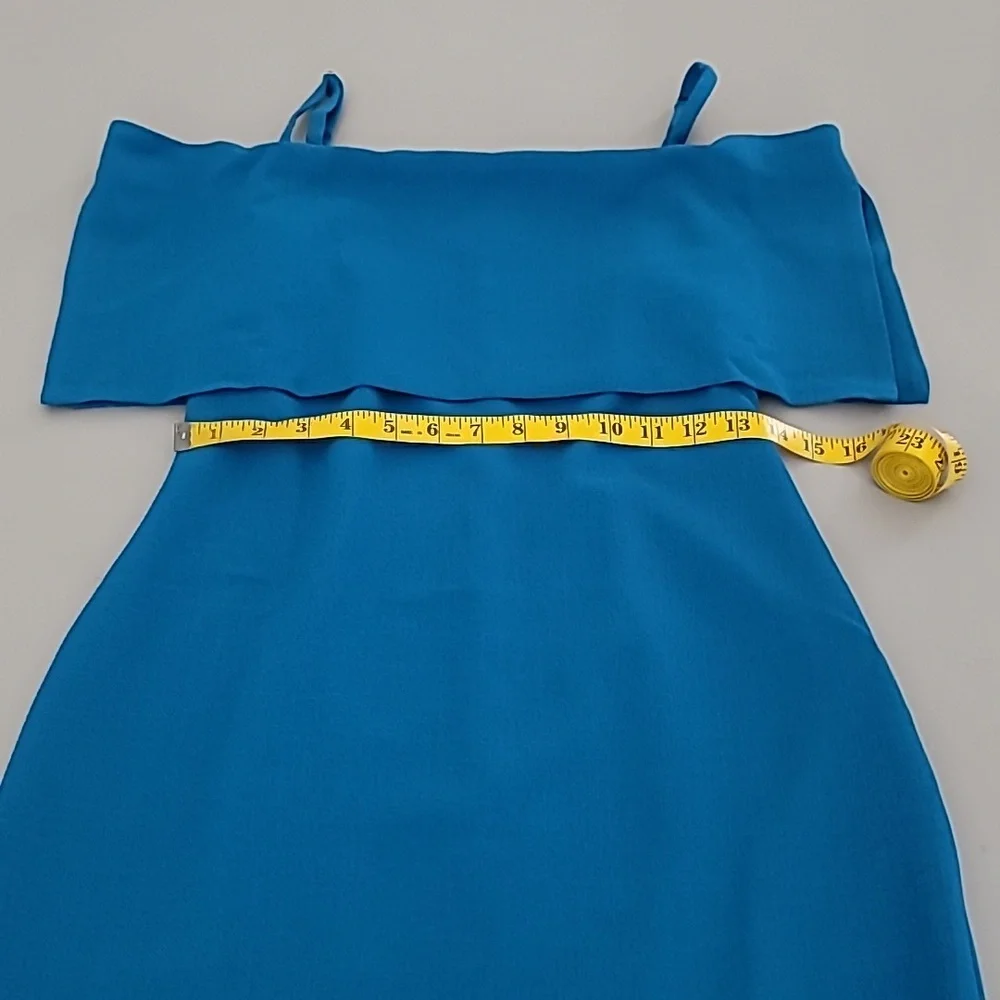 Nicole Miller New York Cold Shoulder Teal Dress - Picture 6 of 9